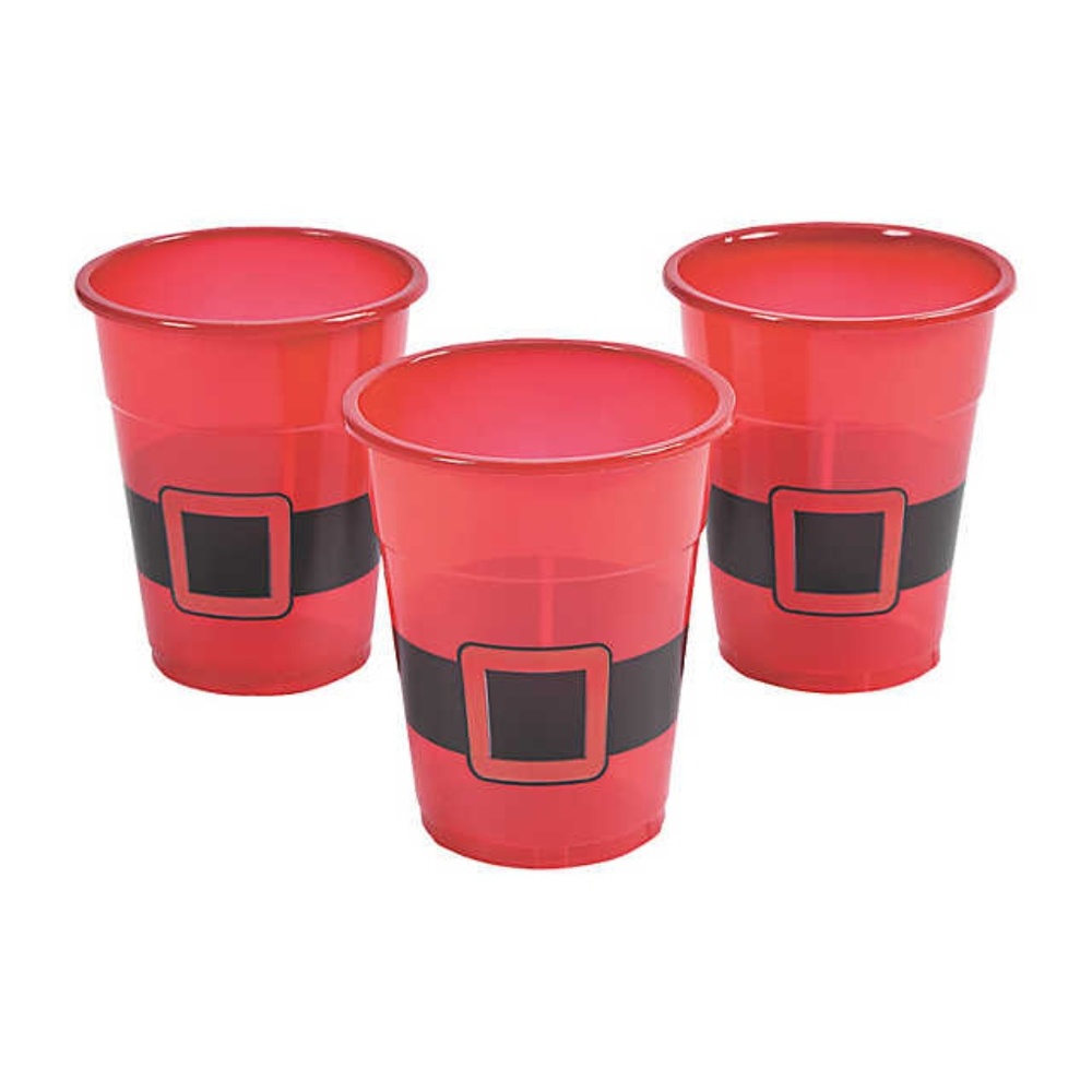 NWT 50 Cups Santa Plastic Disponsable Cups 16 OZ